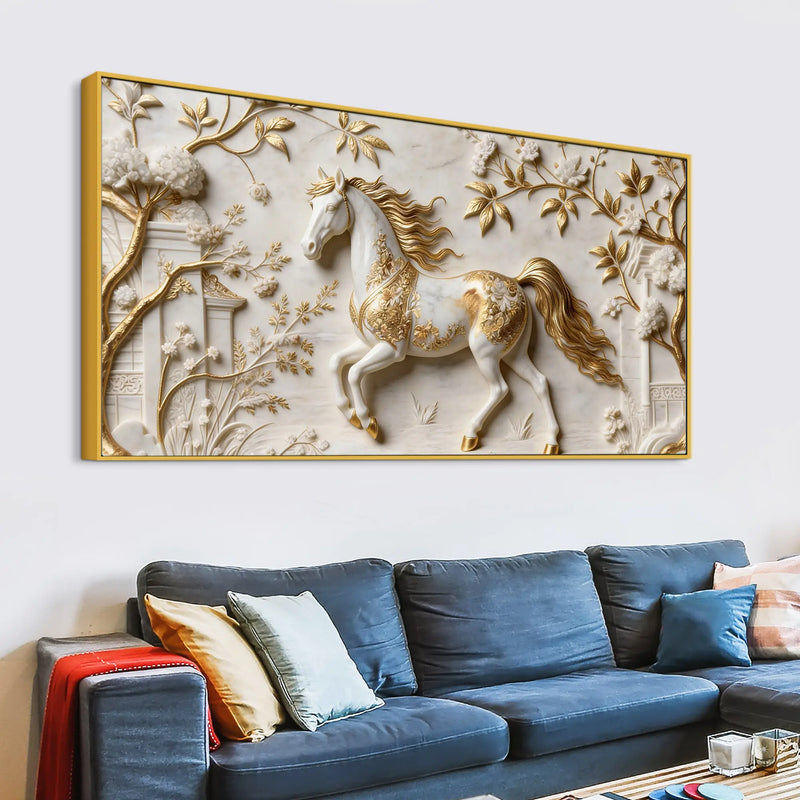 The Royal Horse 3D Canvas Wall Painting