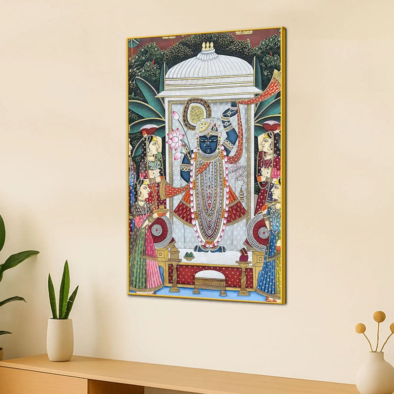 The Serene Temple Gathering of Shrinathji Canvas Wall Painting