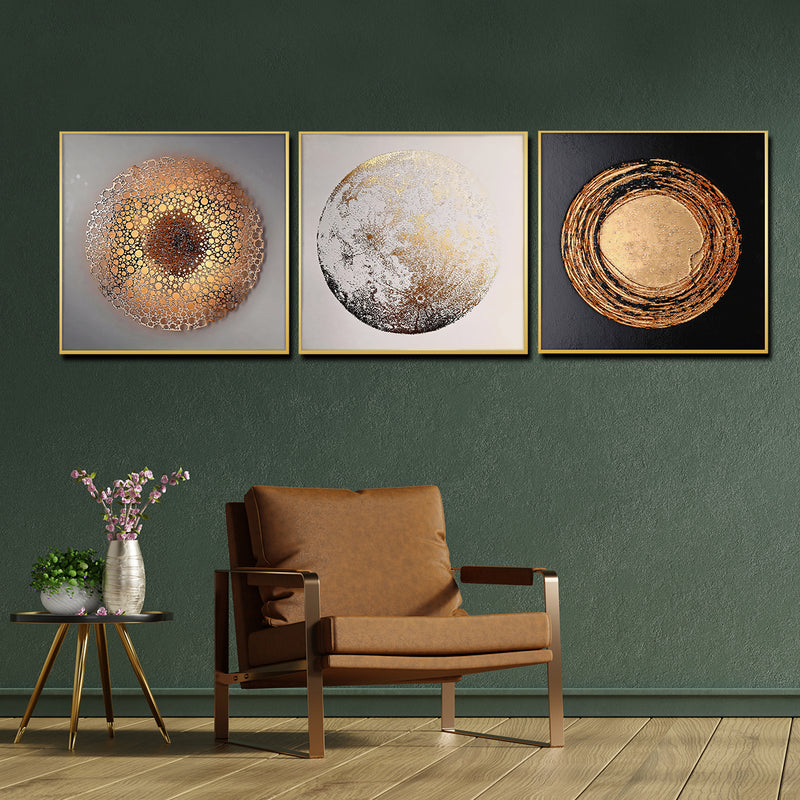 The Stars of Galaxy Framed Crystal Glass Painting Set of 3