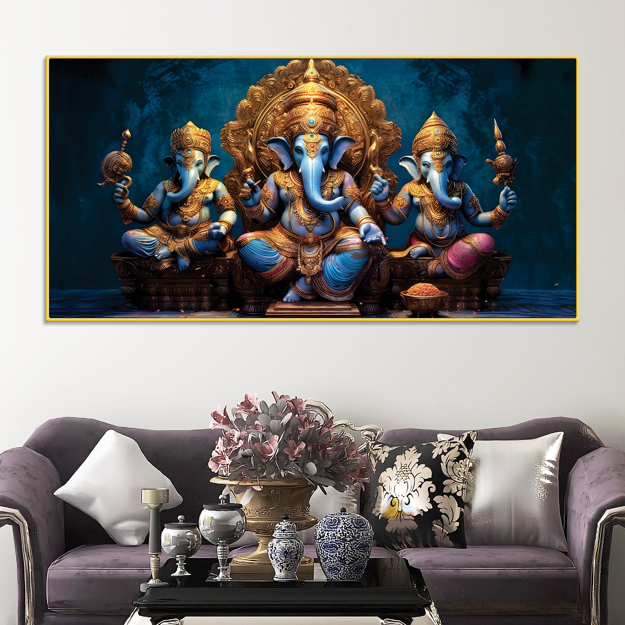 the-three-sacred-forms-of-divine-ganesha-luxury-canvas-wall-painting-for-home-office