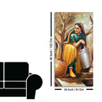 The Village Well Vertical Canvas Wall Painting