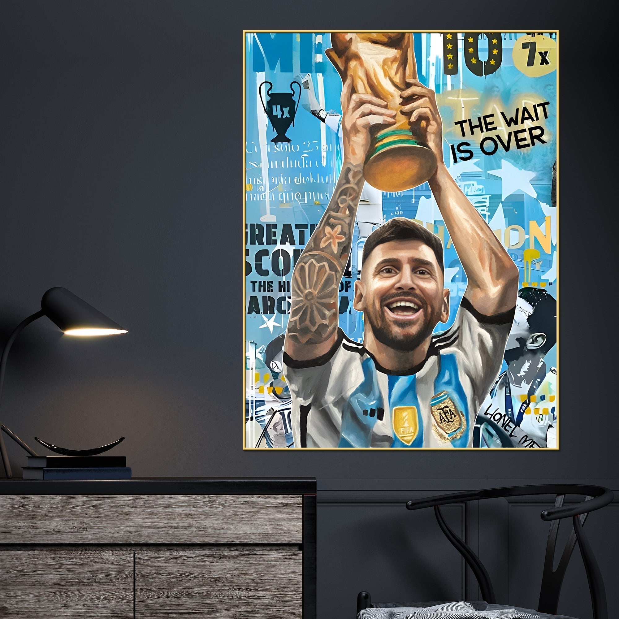 The Wait is Over Messi Cotton Canvas Wall Painting