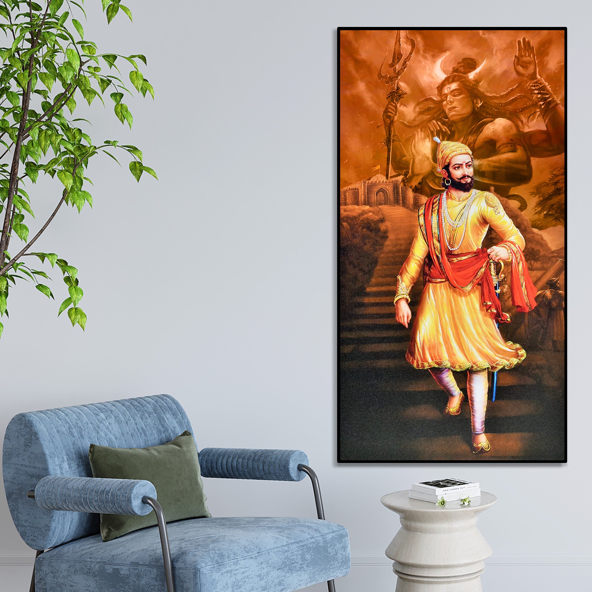 The Warrior King Chhatrapati Shivaji Maharaj Canvas Wall Painting