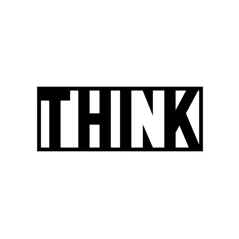 Think Text Rectangle Shape Metal Art Wall Decor