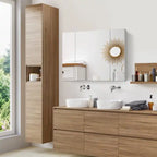 Three Door White Bathroom Mirror Cabinet