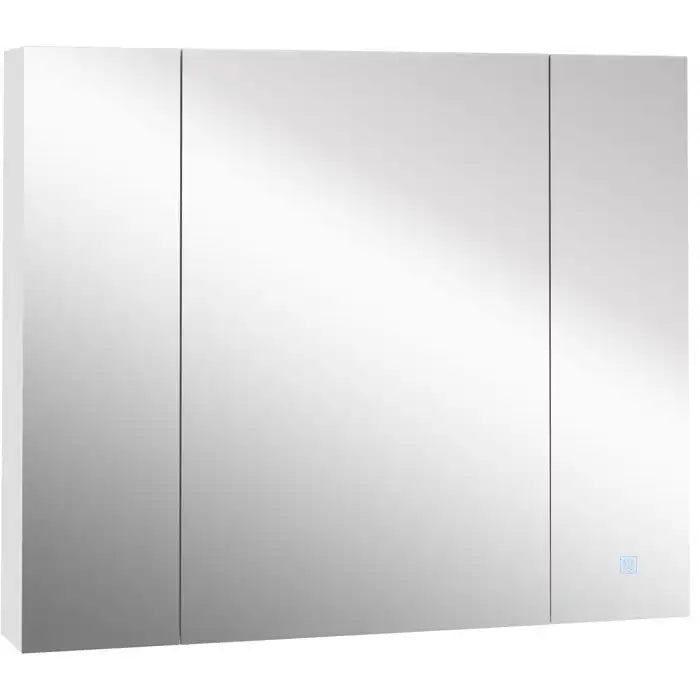 Three Door White Bathroom Mirror Cabinet