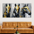 Three Horses Abstract Wall Canvas Painting