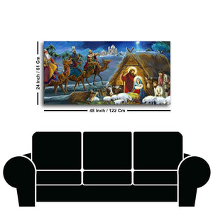 Three Kings and Holy Family Canvas Wall Painting