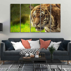 Tiger Canvas Wall Painting Set of Five