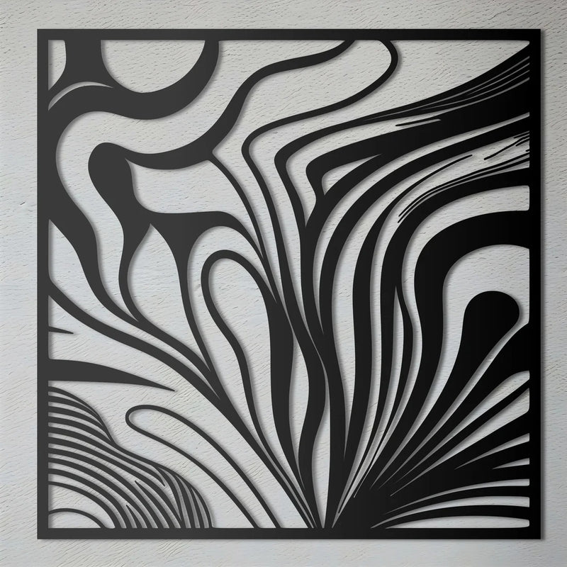 Tiger Stripes Abstract Square Metal Art Wall Decor