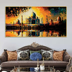 timeless-beauty-of-the-taj-mahal-in-radiant-sunset-glow-abstract-canvas-wall-painting