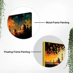 Timeless Beauty of the Taj Mahal in Radiant Sunset Glow Abstract Canvas Wall Painting