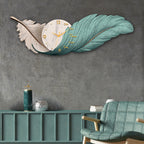 Timeless Feathers Crystal Glass Backlit LED Painting with Clock