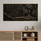 Timeless Love Couple Beneath the Tree Metallic Look 3D Canvas Wall Painting