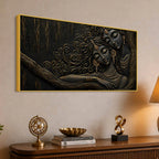 Timeless Love Couple Beneath the Tree Metallic Look 3D Canvas Wall Painting
