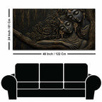 Timeless Love Couple Beneath the Tree Metallic Look 3D Canvas Wall Painting