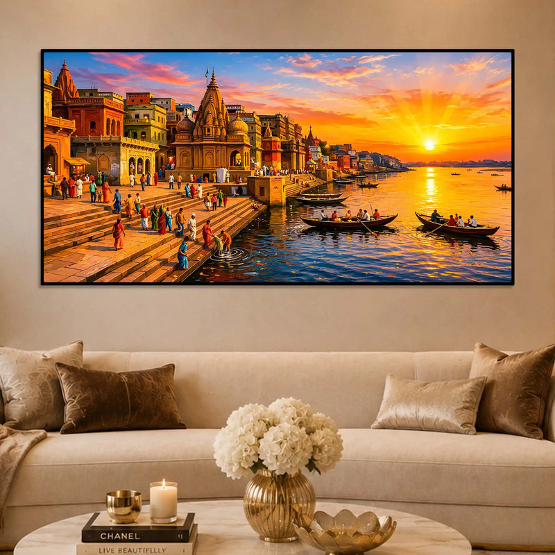 Timeless Morning in Kashi Canvas Painting