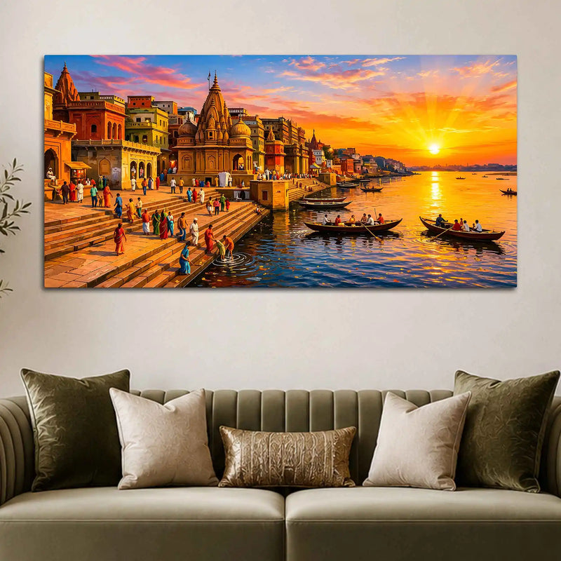 Timeless Morning in Kashi Canvas Painting