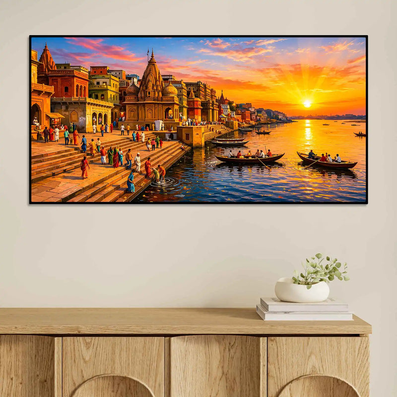 Timeless Morning in Kashi Canvas Painting