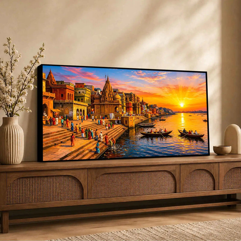 Timeless Morning in Kashi Canvas Painting