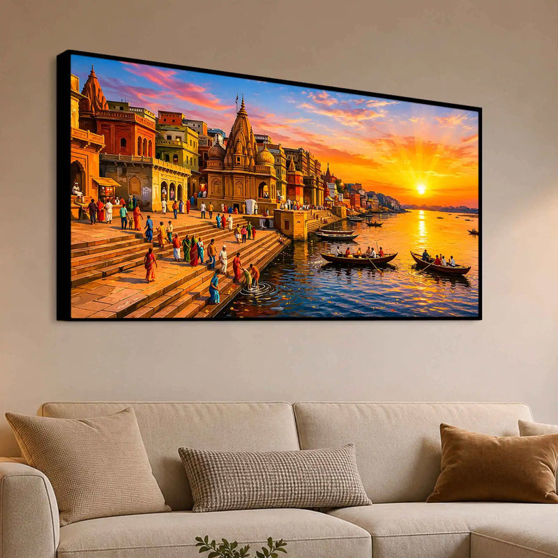 Timeless Morning in Kashi Canvas Painting