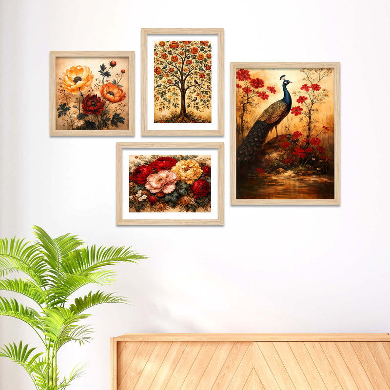 timeless-nature-flower-wall-frame-set-of-four