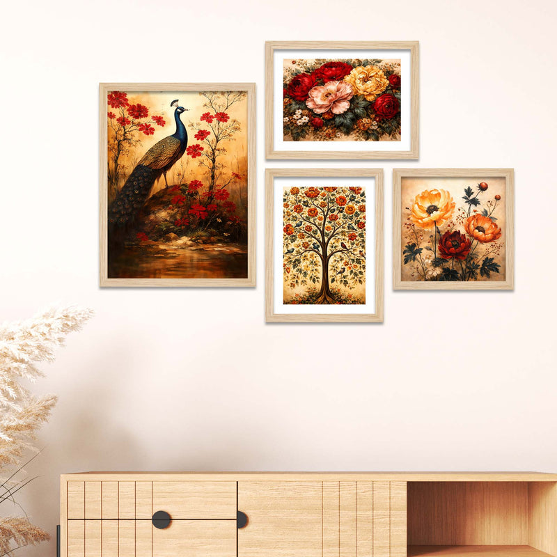 Timeless Nature & Flower Wall Frame Set of Four