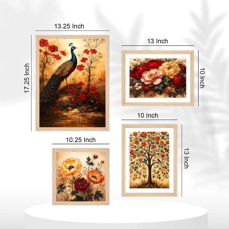 Timeless Nature & Flower Wall Frame Set of Four