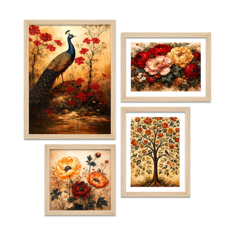 Timeless Nature & Flower Wall Frame Set of Four