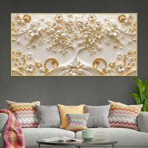 Timeless Pearl Blossom Tree of Life 3D Canvas Wall Painting