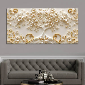 Timeless Pearl Blossom Tree of Life 3D Canvas Wall Painting