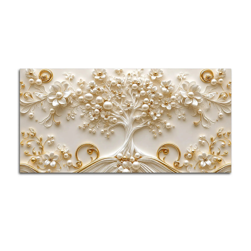 Timeless Pearl Blossom Tree of Life 3D Canvas Wall Painting