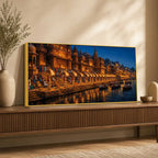 Timeless Varanasi Riverside Aarti Canvas Painting for Modern Home Decor