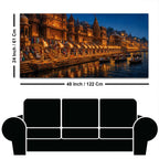 Timeless Varanasi Riverside Aarti Canvas Painting for Modern Home Decor