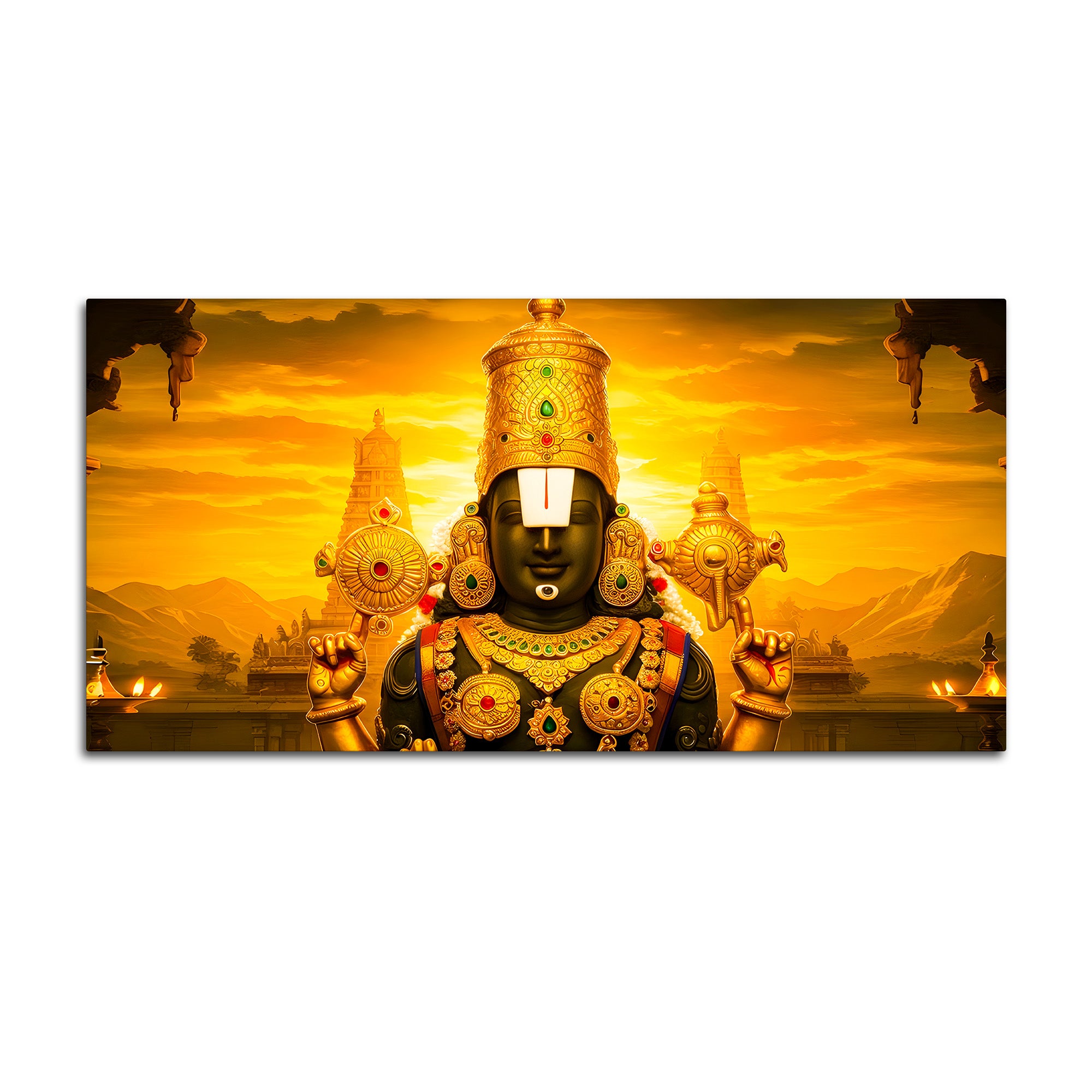 Tirupati Balaji Canvas Painting for Pooja Room Wall