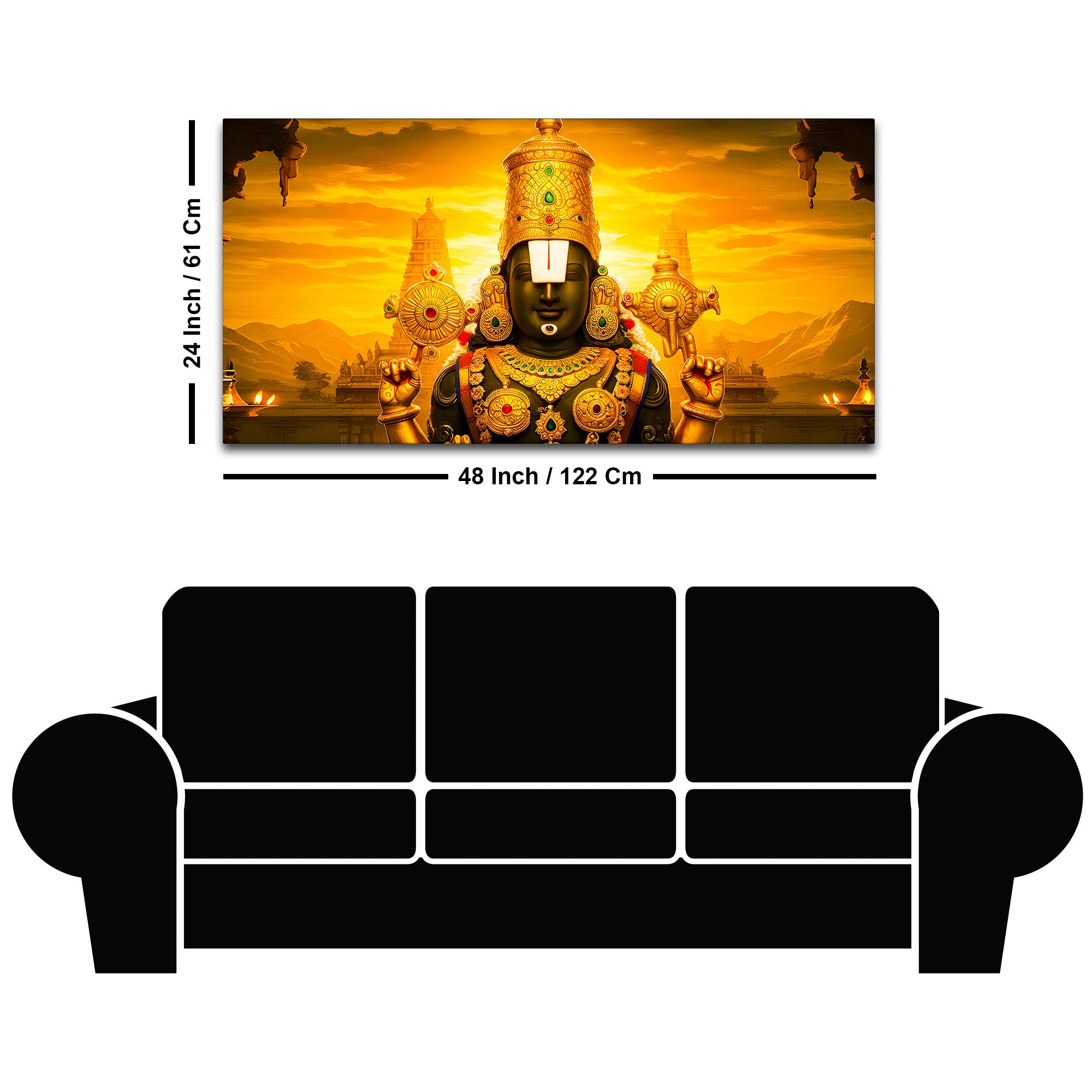 Tirupati Balaji Canvas Painting for Pooja Room Wall