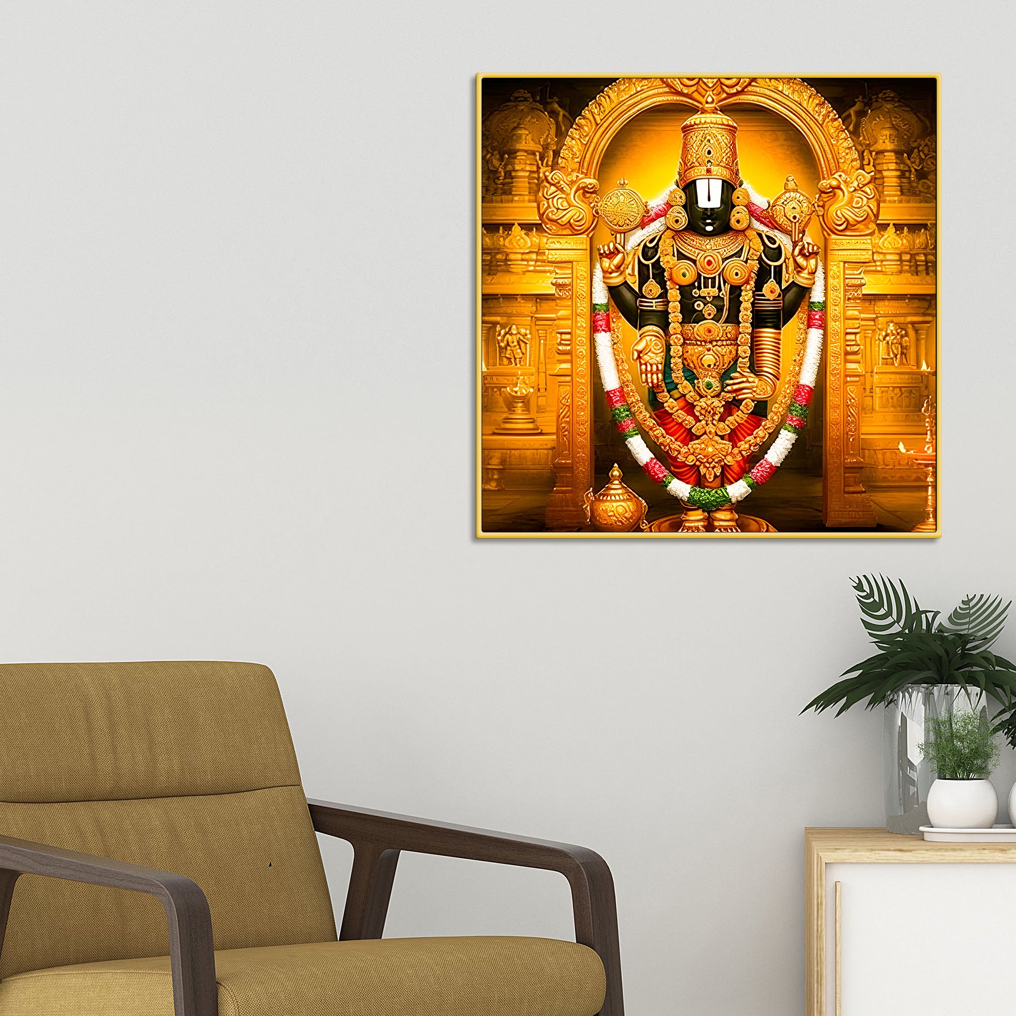 Tirupati Balaji Religious Wall Painting for Pooja Room