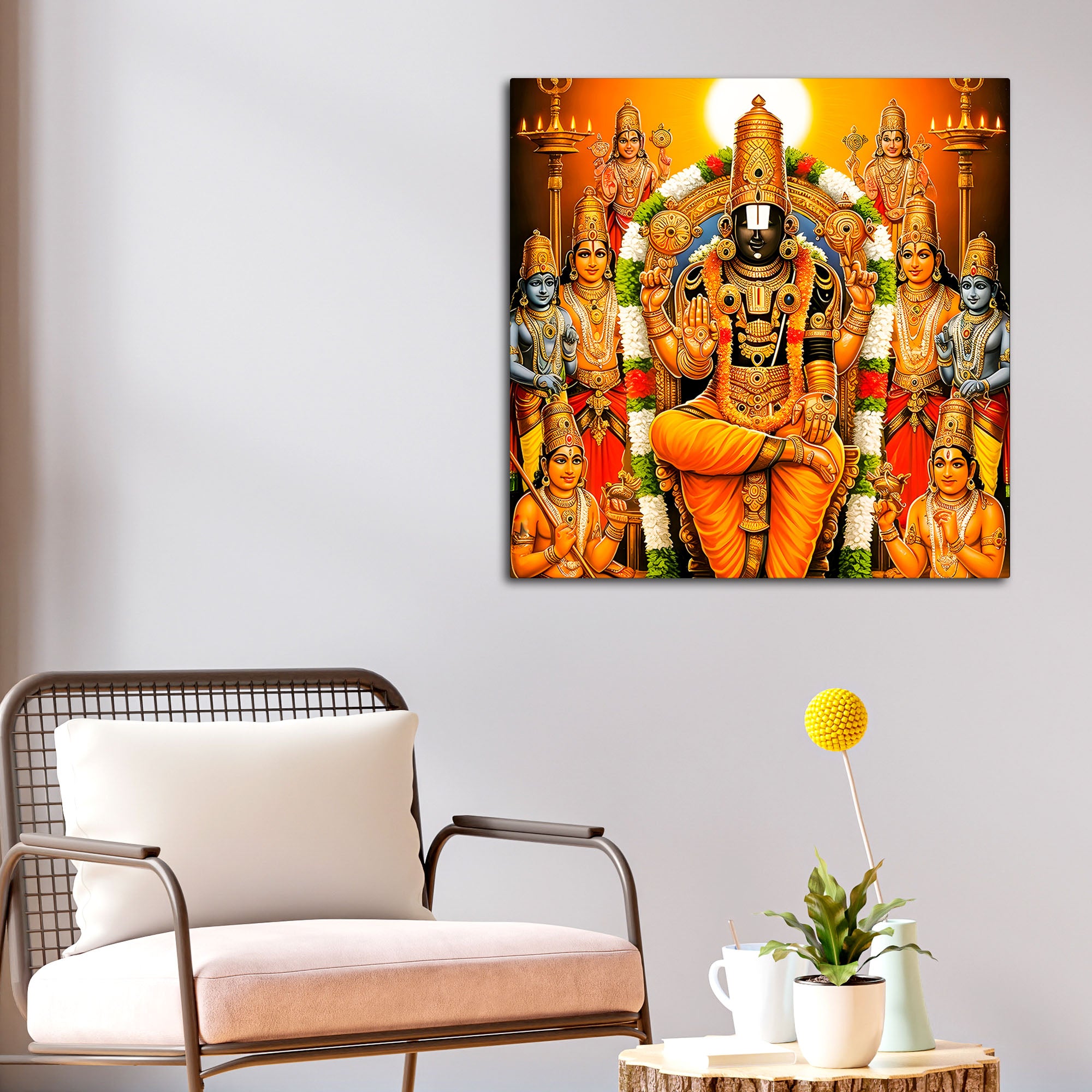 Tirupati Balaji Spiritual Wall Painting for Home Decor