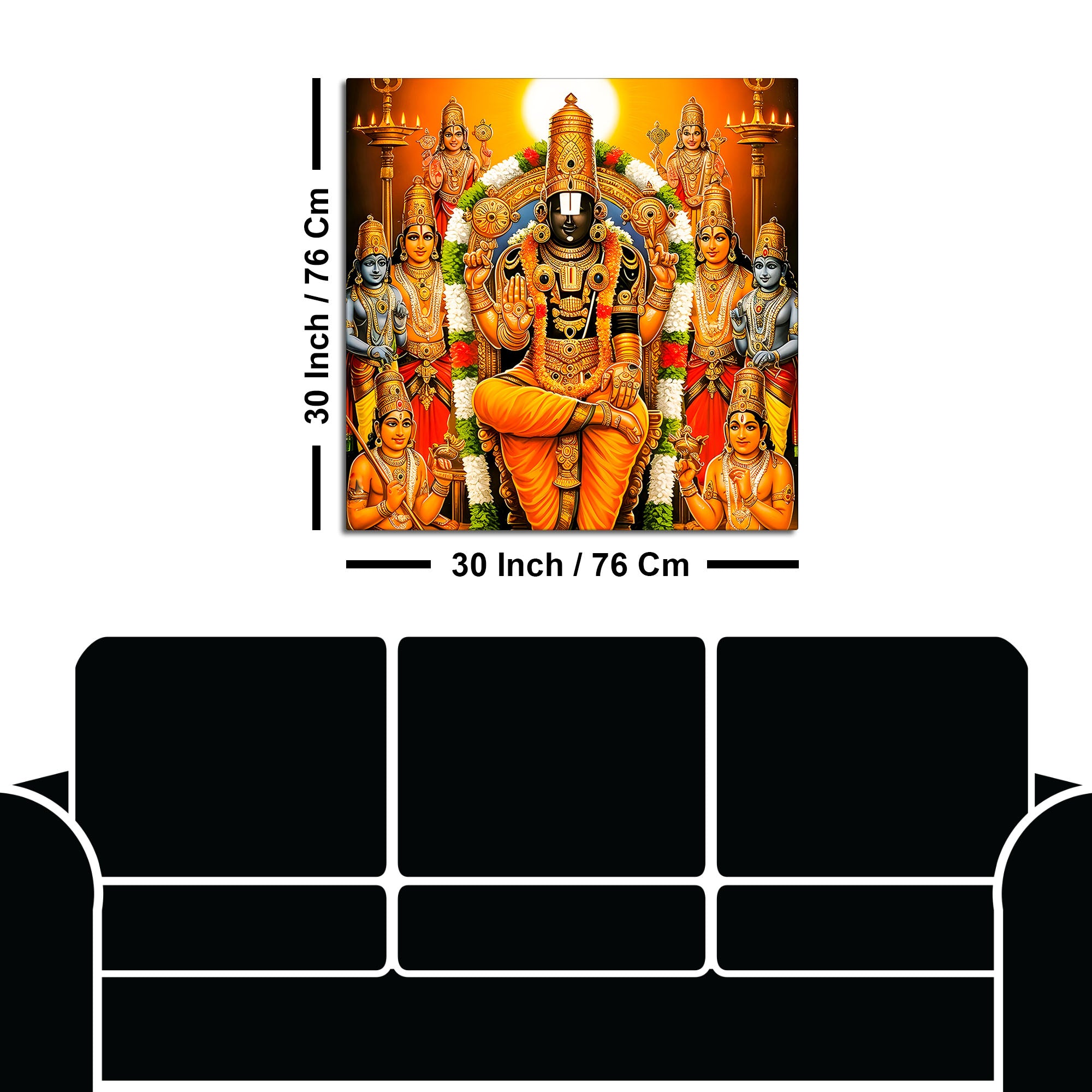 Tirupati Balaji Spiritual Wall Painting for Home Decor