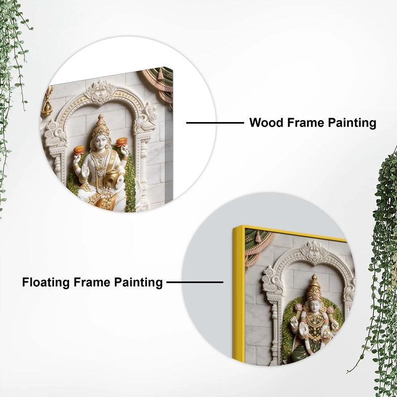 Tirupati Balaji with Goddess Lakshmi Sacred 3D Canvas Wall Painting