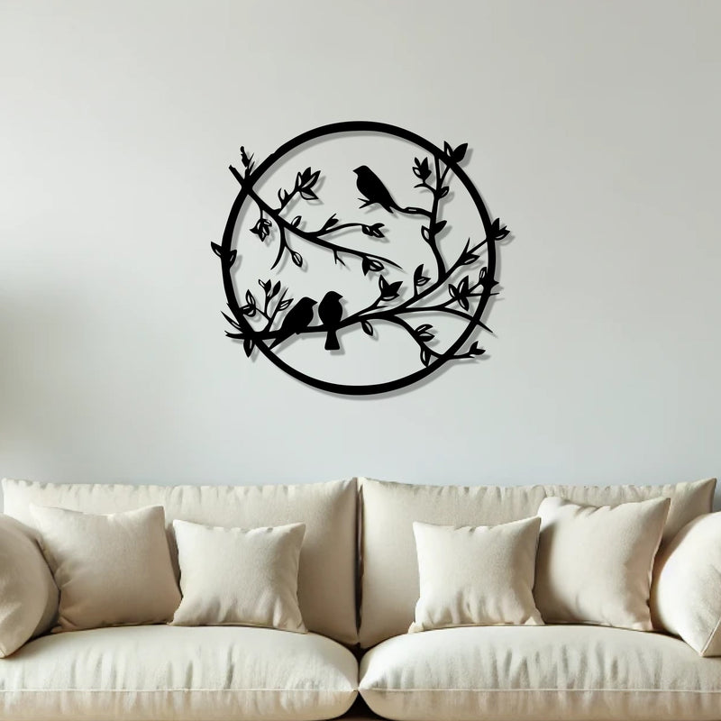 Toucan Birds on Tree Metal Art Wall Decor