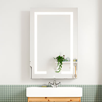Touch LED Mirror Cabinet with Bold Vertical Light & Compact Storage