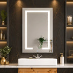 Touch LED Mirror Cabinet with Bold Vertical Light & Compact Storage