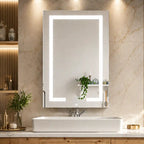 Touch LED Mirror Cabinet with Bold Vertical Light & Compact Storage