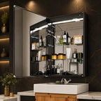 Touch LED Mirror Cabinet with Bold Vertical Light & Compact Storage