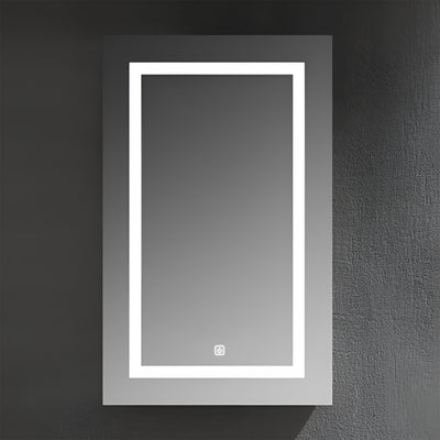 Touch LED Mirror Cabinet with Bold Vertical Light & Storage