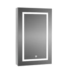 Touch LED Mirror Cabinet with Bold Vertical Light & Storage