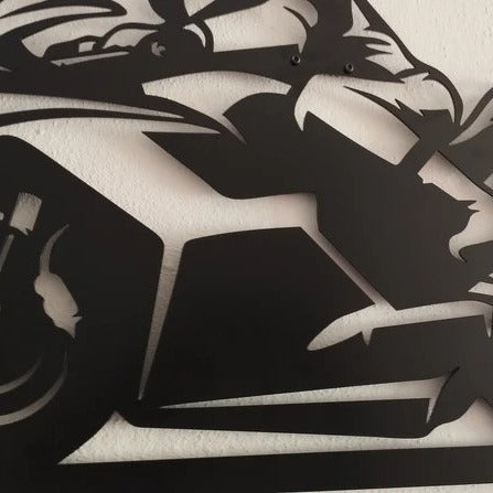 Track Racing Rider Metal Wall Art for Bike Lovers