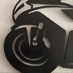 Track Racing Rider Metal Wall Art for Bike Lovers