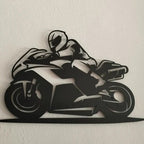 Track Racing Rider Metal Wall Art for Bike Lovers